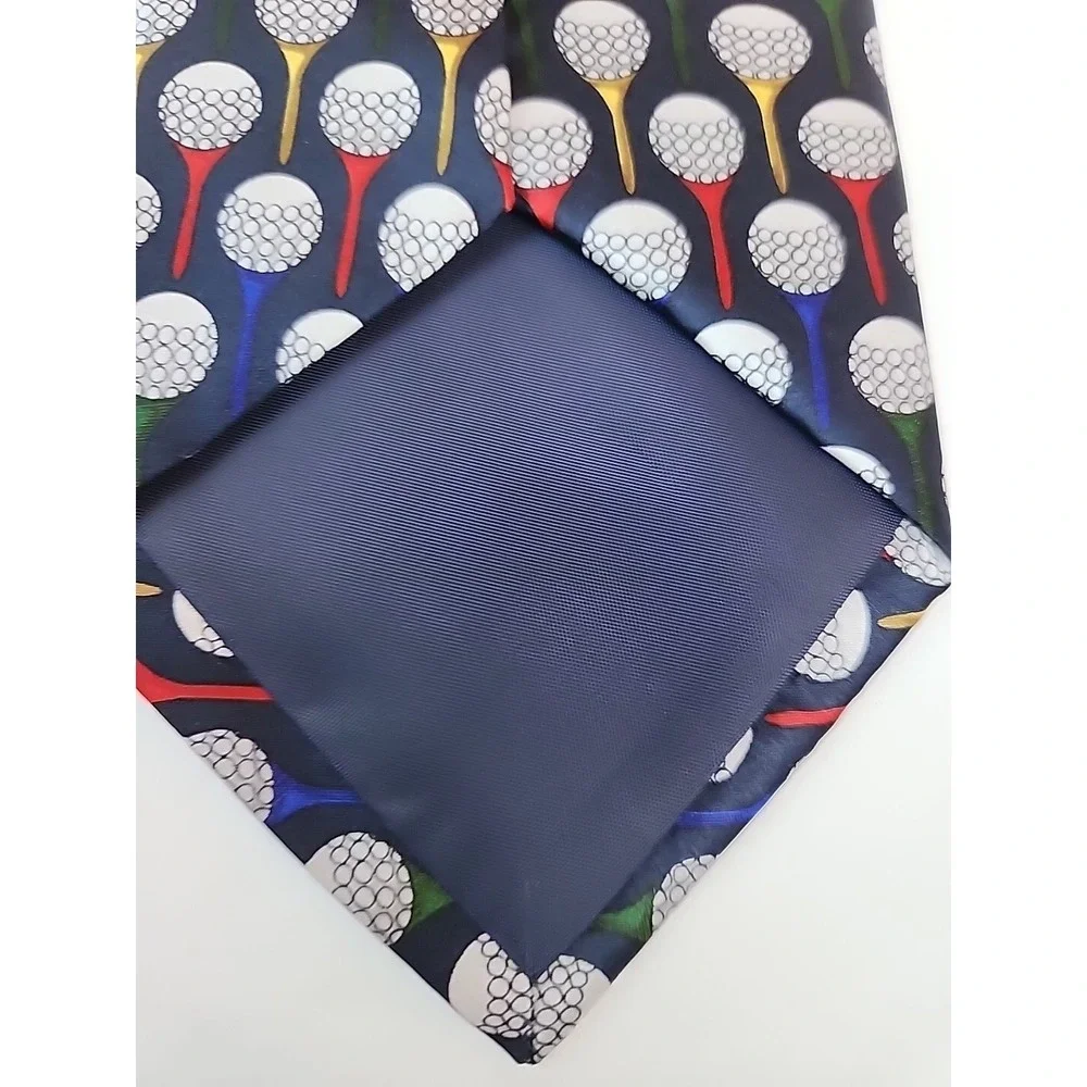 Golf Ball Club Tee 100% Silk Tie Neck Tie‎ Novelty Sport Theme Gift Why Knot